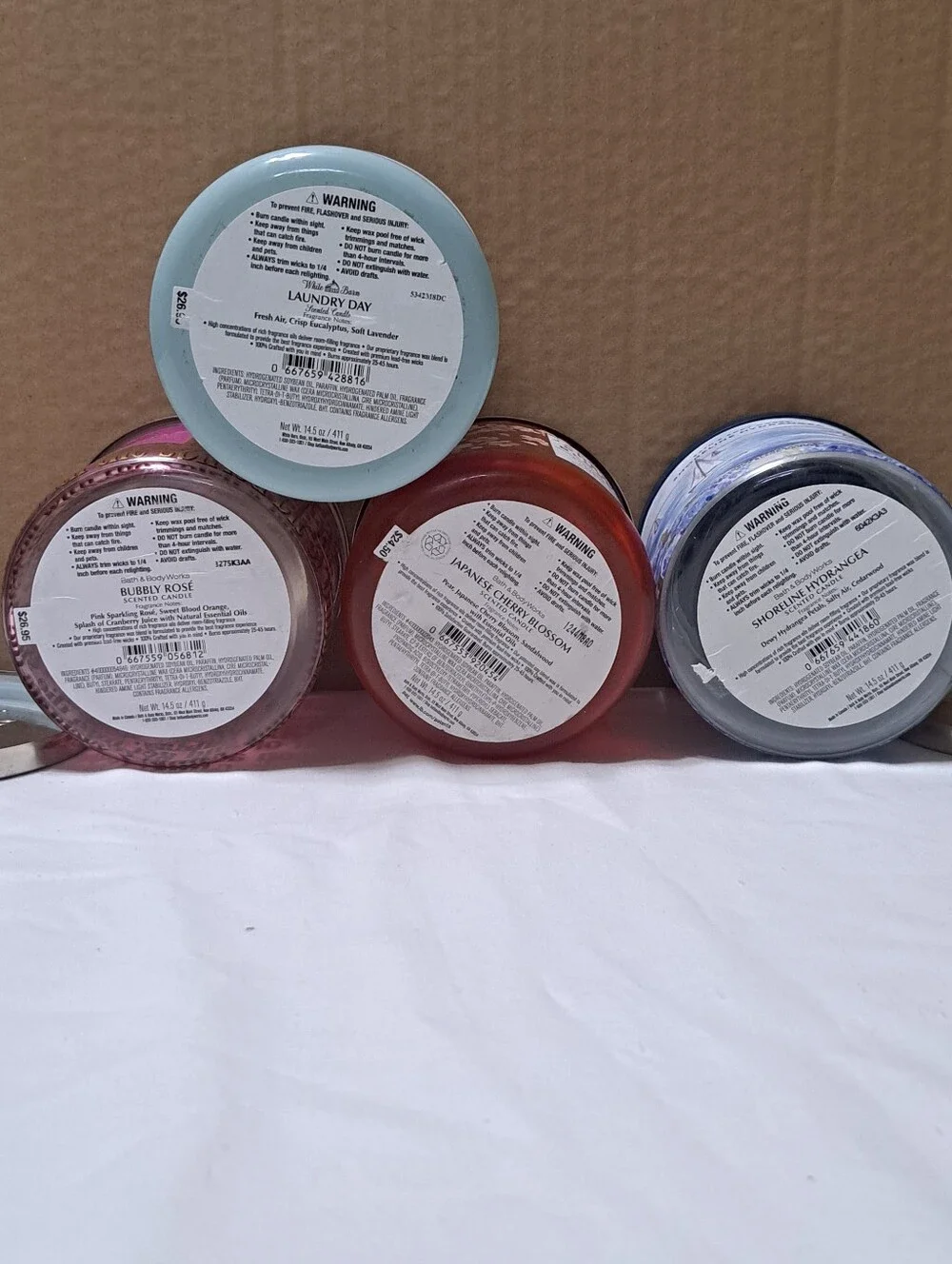Bath & Body Works Empty 3 Wick Candle Jars set of 4 - Picture 3 of 5